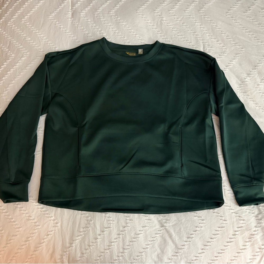Zella Luxe Pocket Sweatshirt in Green Sycamore